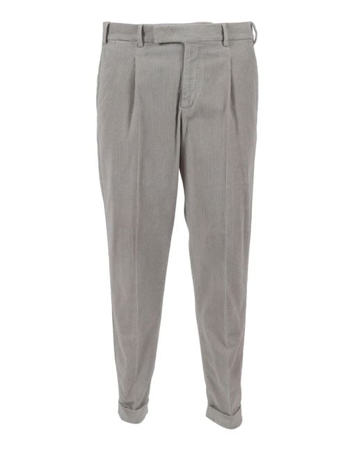 PT01 Gray Rebel 1 Pleat, Diagonal Pockets, Flap Back Pockets