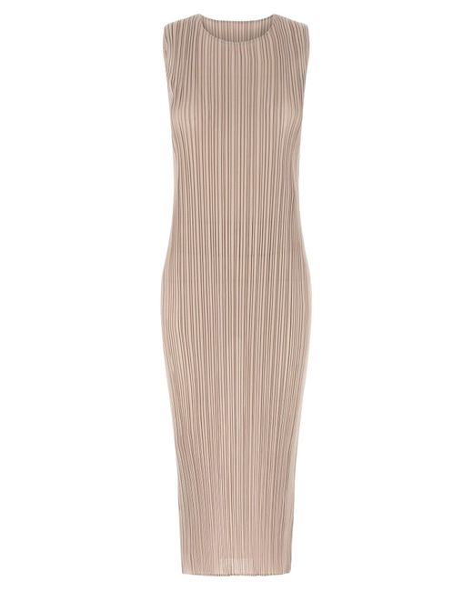 Pleats Please Issey Miyake Natural Falten bitte Issey Miyake 'neue farbenfrohe Grundlagen 4' Kleid