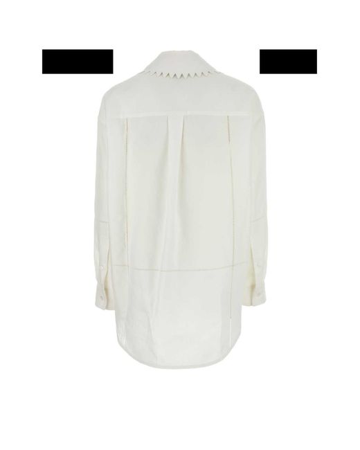 Bottega Veneta White Loose Fit Buttoned Shirt