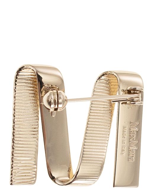 Max Mara Natural Mgrosgrainpin Metal M Pin