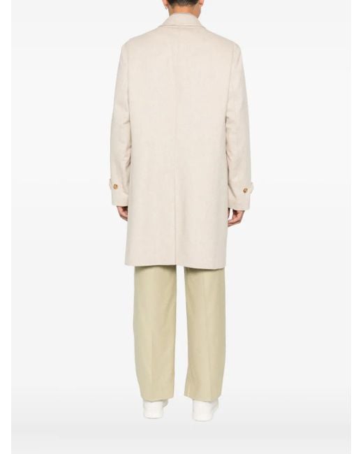 Lardini Natural Loose-Fitting Virgin Wool Coat for men