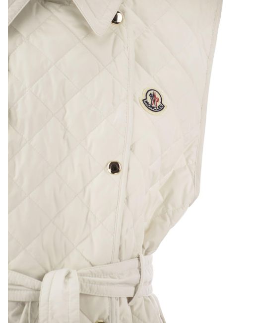 Moncler Alcione Mouwess Trench Down Jacket in het White