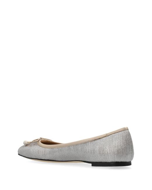 Elme Flat Leather Ballet Flats Jimmy Choo en coloris Gray