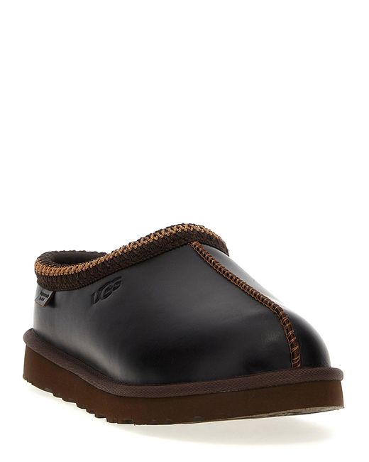 Ugg Black 'Tasman Leather Regenerate' Sabots