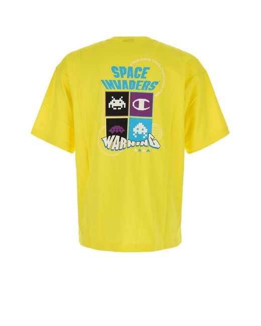 Champion Yellow Crewneck Logo T-Shirt for men