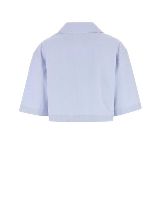 Givenchy Blue Cropped Cotton Shirt