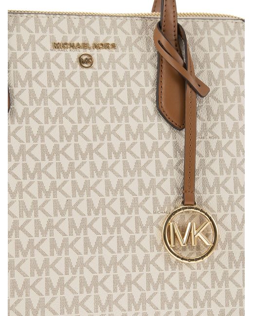 Michael Kors Marilyn Medium Tote Bag Met Logo in het Natural