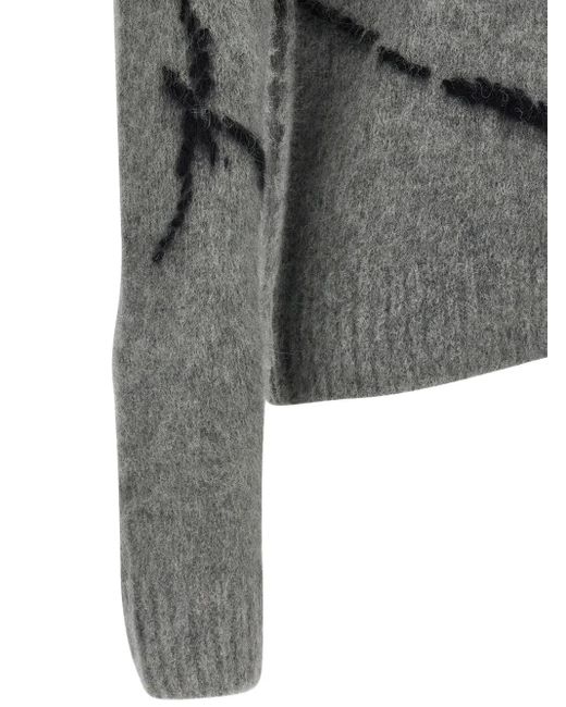 Dries Van Noten Dries Van Note Grey Woll Blend Pullover in Gray für Herren