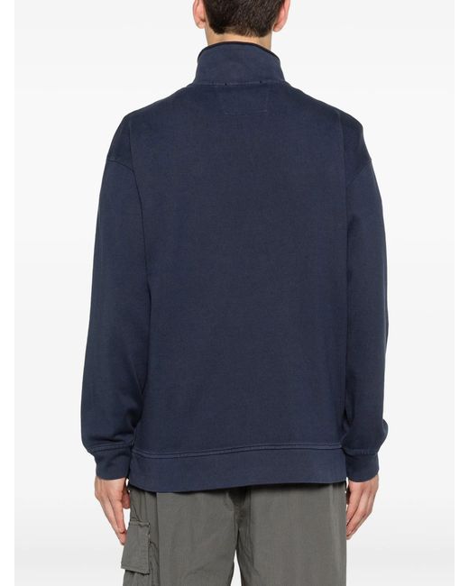 C P Company Blue Sweatshirts Polo Collar