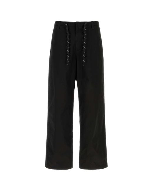 Balenciaga Black Cotton Wide-leg Pant for men