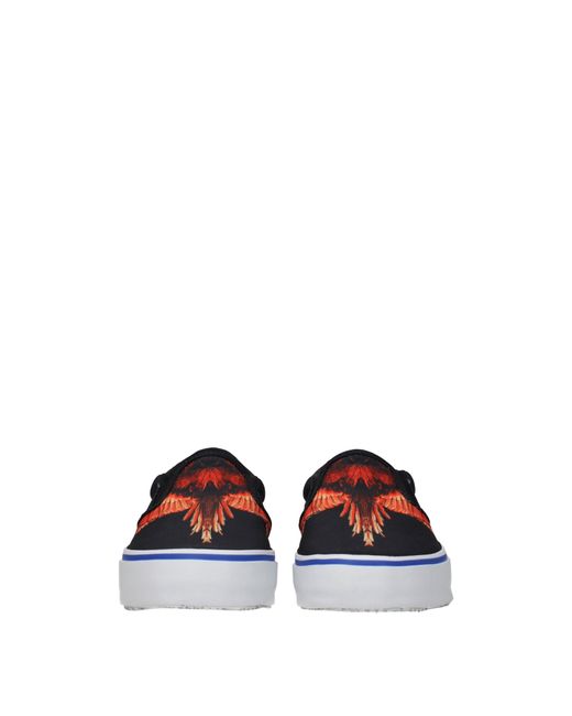 Marcelo Burlon Blue Slip On Icon Wings Uomo Tessuto Nero/Rosso for men