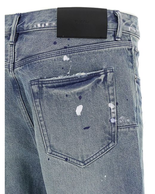 Purple Blue 'Patch Repairs Foil' Jeans for men