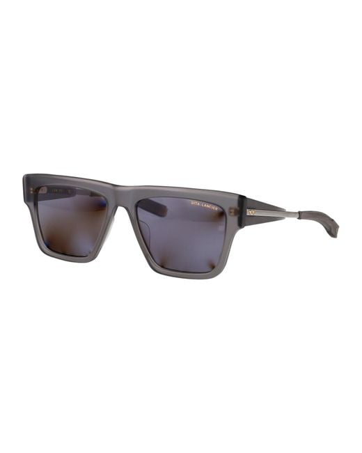 Dita Eyewear Gray Squared Sunglasses Dls701 55 04