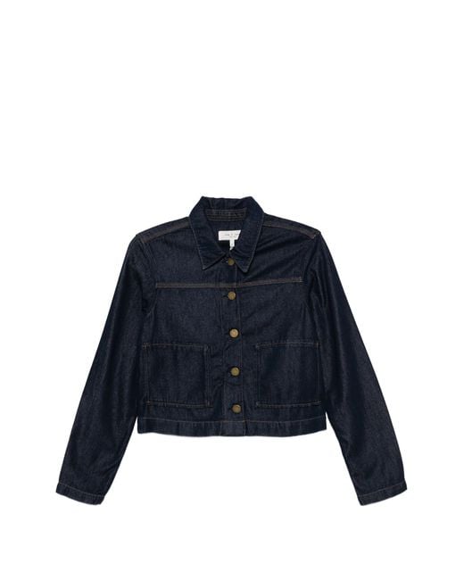 Rag & Bone Blue Adrianna Buttoned Pocket Jacket