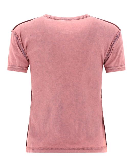 Acne Pink T -Shirt mit Logo