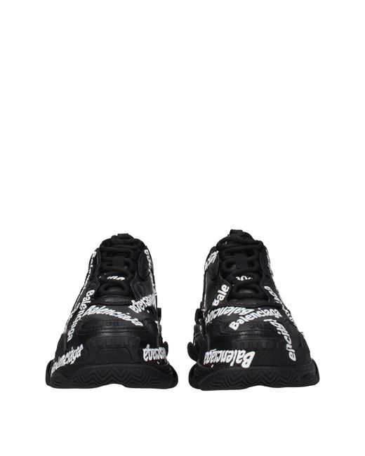 Balenciaga Black Sneakers Triple S Donna Tessuto Nero