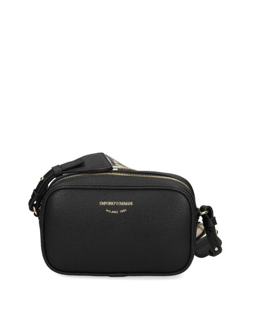Emporio Armani Vegan Lederen Cameratas In Zwart in het Black