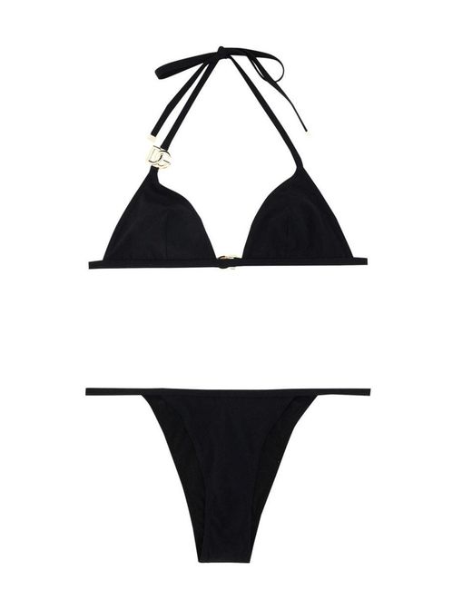 Dolce & Gabbana Black Triangle Bikini