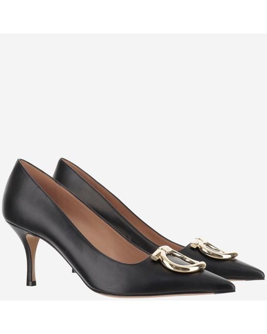 Ferragamo Black Gancini Maxi Pumps