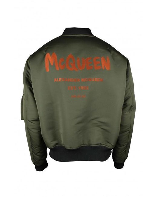 McQueen Green Bomber Jacket for men