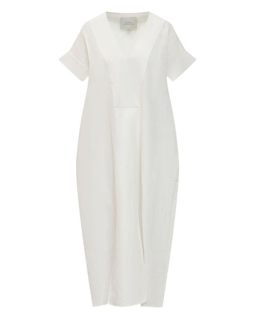E V Vestido largo de cuello con cuello Studio Nicholson de color White