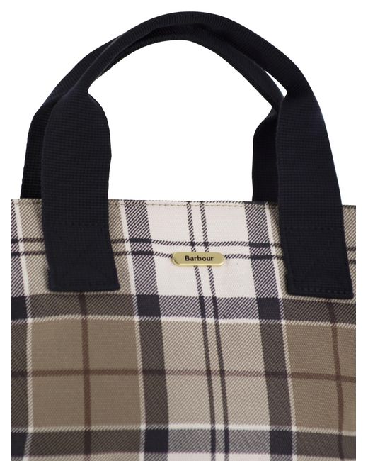 Barbour Metallic Maisy Tartan Cotton Tote Bag