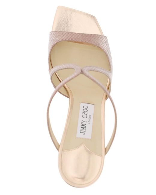 Jimmy Choo Pink 'Anis Wedge 85' Maultiere
