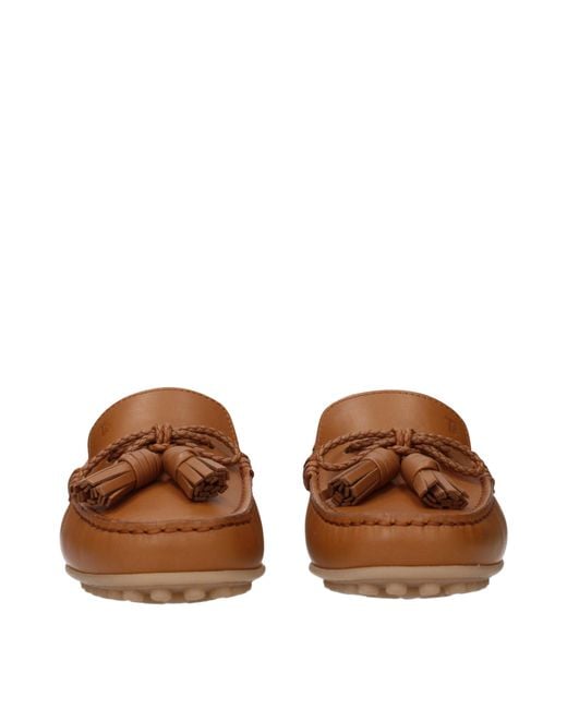Tod's Brown Leather Moccasins