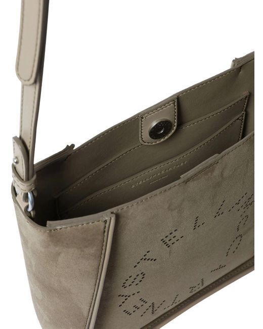 Stella McCartney Alter Suede Schoudertas Met Leidingsdetails in het Gray