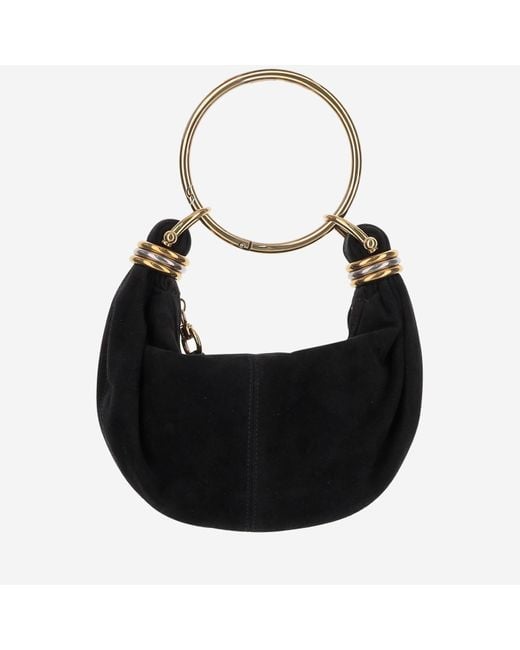 Chloé Black Mini Bracelet Hobo Leather Bag