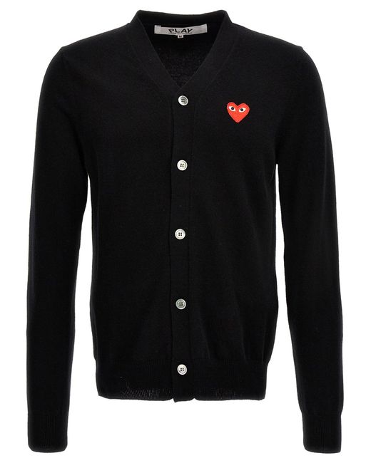 COMME DES GARÇONS PLAY Black 'Heart' Cardigan for men