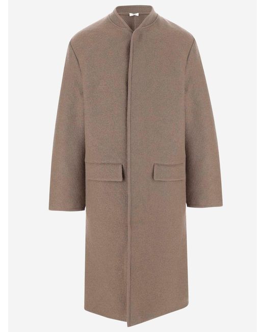 Rier Brown Long Wool Coat for men