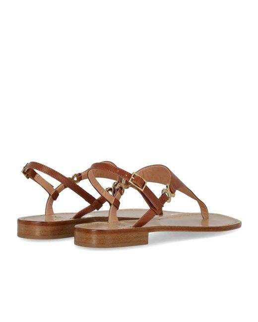 Paolo Ferrara Brown Thong Sandal