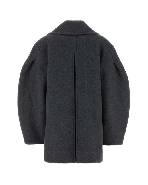 Ganni Black Wool Blend Coat