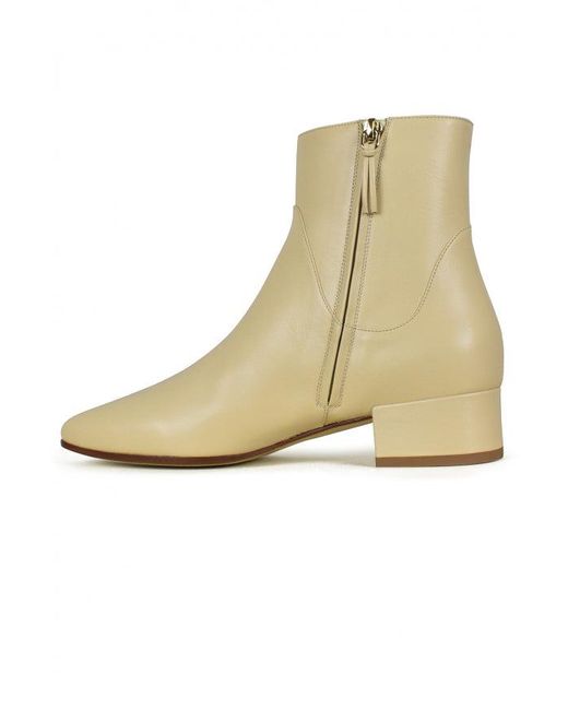 Francesco Russo White Leather Ankle Boots