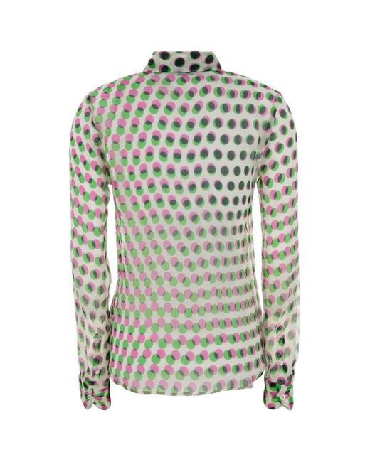 Dries Van Noten Multicolor Printed Chiffon Cloudy Shirt