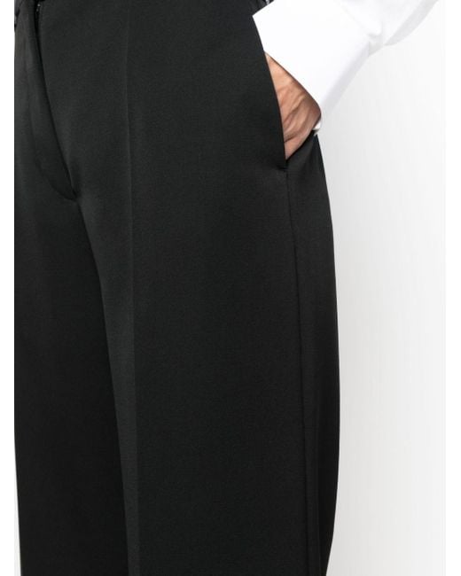 Lanvin Black Wide Leg Wool Trousers