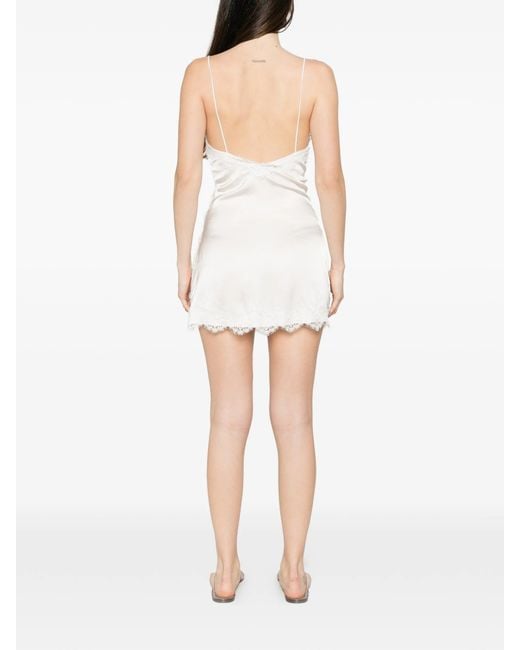 Oseree White Bridal Slip Mini Dress