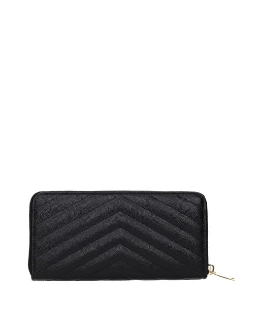 Saint Laurent Black Wallet Leather