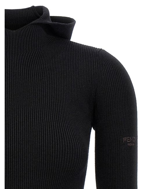 Fendi Jurk Met Capuchon in het Black