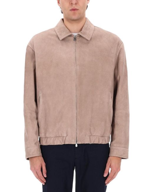 Brunello Cucinelli Pink Shirt Collar Jackets for men