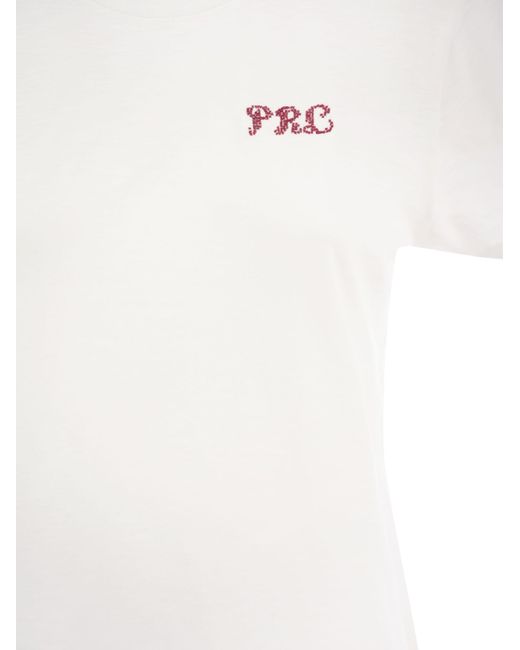 Polo Ralph Lauren White Crew Neck T -Shirt mit Stickerei
