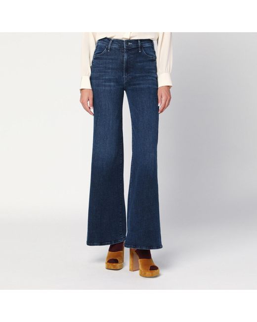 Mother Blue The Hustler Roller Sneak Palazzo Jeans