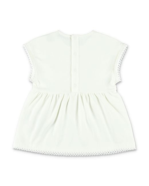 Moncler White Mini Dress And Leggings Set For Girls