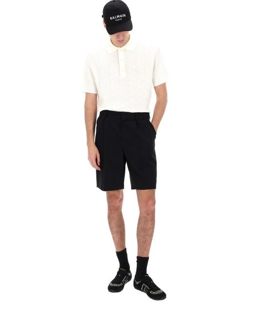 Balmain Black Solid Shorts for men