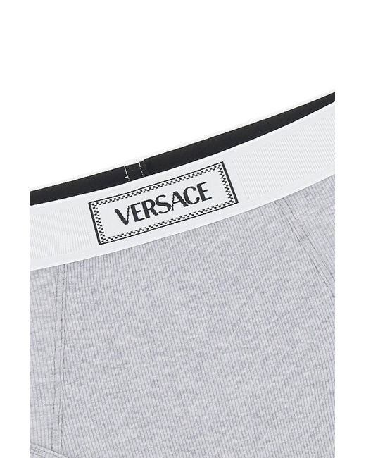Versace Geribbelde Slips Met Het Logo Uit De Jaren 90 in het Gray