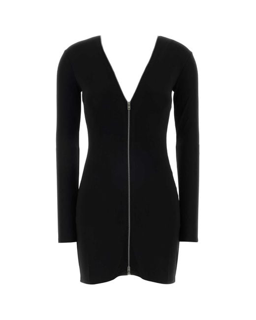 Alexander Wang Black Continuous Zipper Mini Dress