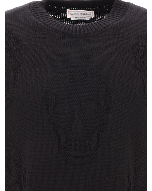 Alexander McQueen Black Alexander Mc Queen Textured Skull Sweater
