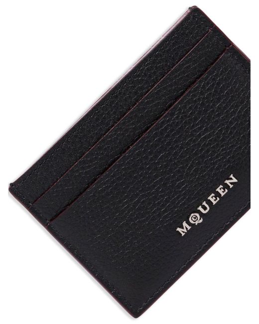 McQueen Black Stilvolle Schwarze Lederkartenhalter