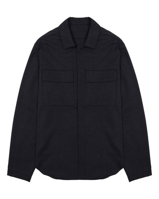 Nine:inthe:morning Blue Wool Overshirt Jacket for men